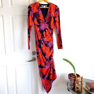 Veronica Beard Woman Alvaro Ruched Asymmetric Floral-print Stretch-silk …